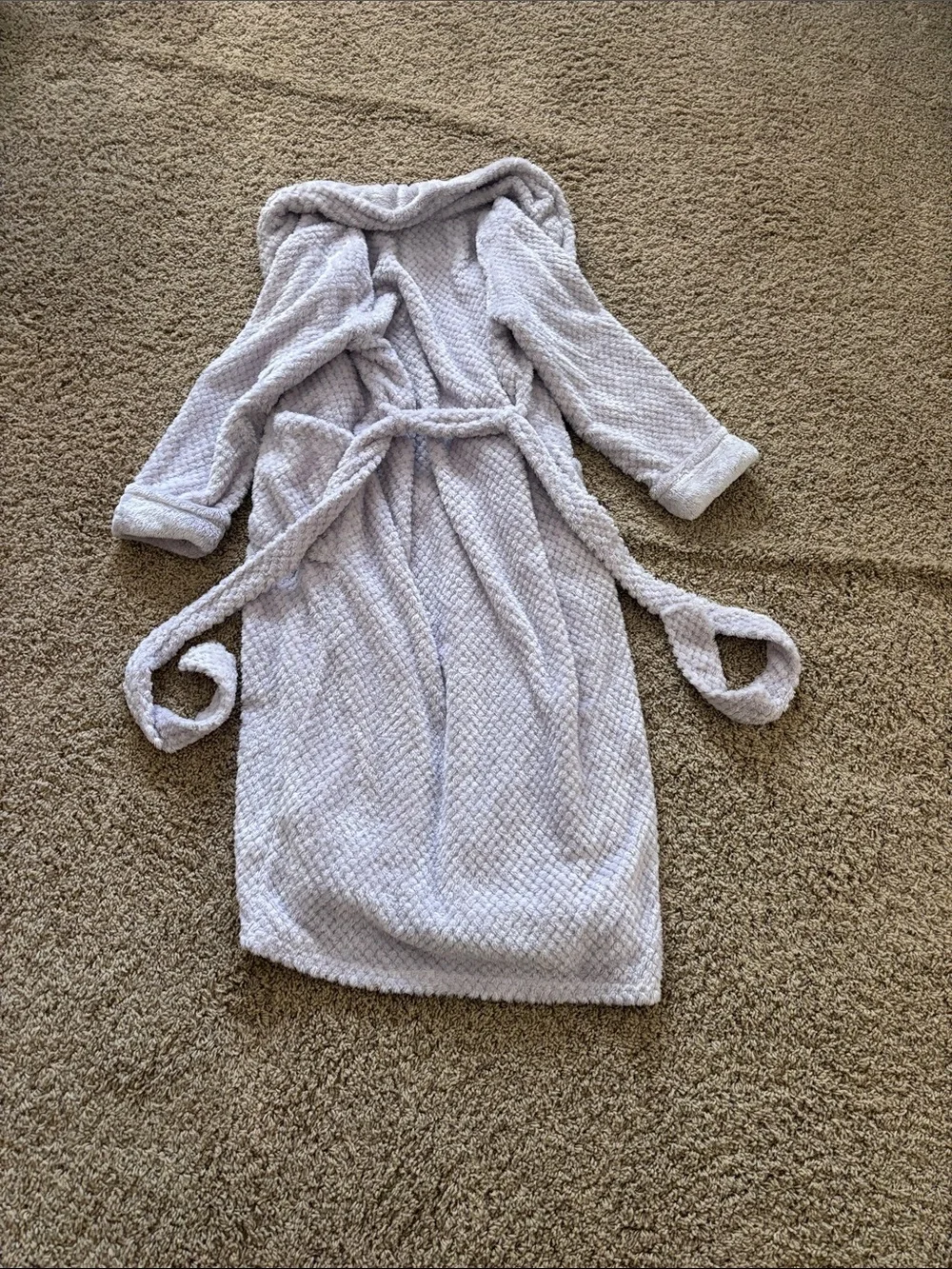 Midnight by Carole Hochman Plush Kids Bath Robe in Light Gray